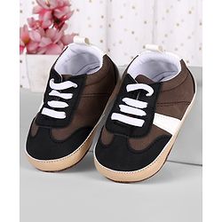 Cute Walk by Babyhug Lace Up Solid Booties - Black