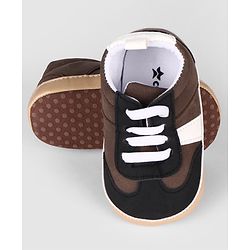 Cute Walk by Babyhug Lace Up Solid Booties - Black