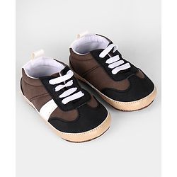 Cute Walk by Babyhug Lace Up Solid Booties - Black