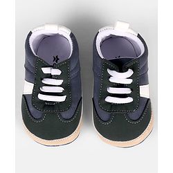 Cute Walk by Babyhug Lace Up Solid Booties - Black