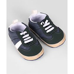 Cute Walk by Babyhug Lace Up Solid Booties - Black
