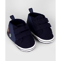 Cute Walk by Babyhug Velcro Closure Solid Booties - Navy Blue