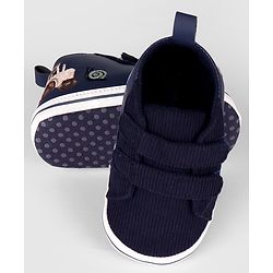 Cute Walk by Babyhug Velcro Closure Solid Booties - Navy Blue