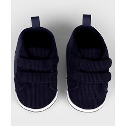 Cute Walk by Babyhug Velcro Closure Solid Booties - Navy Blue