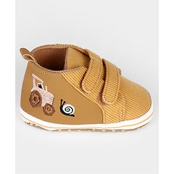 Cute Walk by Babyhug Velcro Closure Solid Booties - Navy Blue
