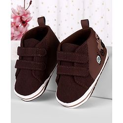 Cute Walk by Babyhug Velcro Closure Solid Booties - Navy Blue