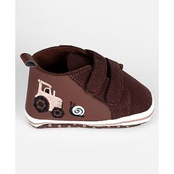 Cute Walk by Babyhug Velcro Closure Solid Booties - Navy Blue