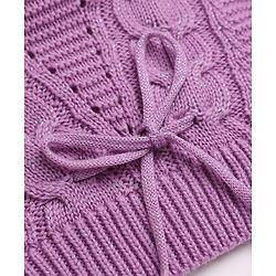 Babyhug Cable Knit Pullover with Full Sleeves in Purple