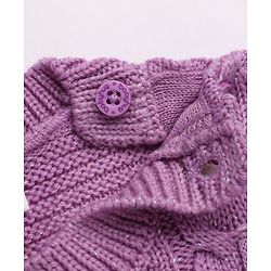 Babyhug Cable Knit Pullover with Full Sleeves in Purple