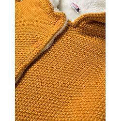 Babyhug Knit Full Sleeves Solid Colour Front Open Hooded Sweater - Yellow