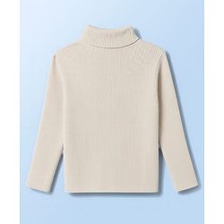 Babyhug Knit Full Sleeves Text Embroidered Pullover Sweater - White