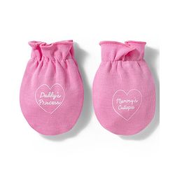 Babyhug 100% Cotton Interlock Knit Striped Mittens with Heart Print Pack of 3 - Purple & Pink