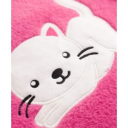 Babyhug Knit Full Sleeves Pullovers With Kitten Applique -  Pink