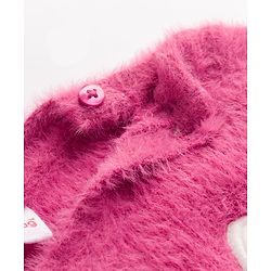 Babyhug Knit Full Sleeves Pullovers With Kitten Applique -  Pink