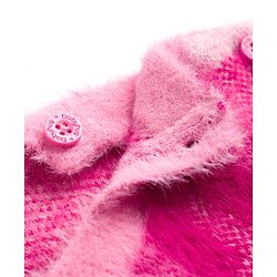 Babyhug Knit Full Sleeves Checked Pullover Sweater - Pink
