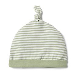 Babyhug 100% Cotton Knit Interlock Caps with Animal & Striped Print Pack of 2 in White - Diameter 16.50 cm