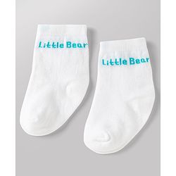 Cute Walk by Babyhug Knit Ankle Length Antibacterial Socks With Bear & Striped Design Pack Of 3 - Yellow Blue & White