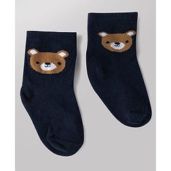 Cute Walk by Babyhug Non Terry Knit Anti-bacterial Ankle Length Striped Socks With Animal Design Pack of 3 -  Black, White & Yellow