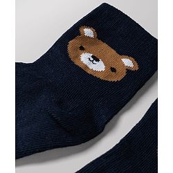 Cute Walk by Babyhug Non Terry Knit Anti-bacterial Ankle Length Striped Socks With Animal Design Pack of 3 -  Black, White & Yellow