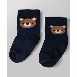 Cute Walk by Babyhug Non Terry Knit Anti-bacterial Ankle Length Striped Socks With Animal Design Pack of 3 -  Black, White & Yellow