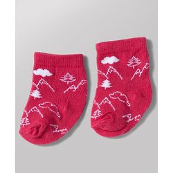 Cute Walk by Babyhug Knit Ankle Length Antibacterial Socks with Bear Design Pack of 3 - Blue & Red