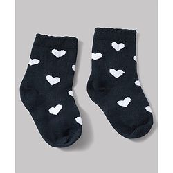 Cute Walk by Babyhug Non Terry Knit Anti-bacterial Ankle Length Striped Sock With Heart Design Pack of 3 - Pink White & Black