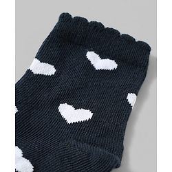 Cute Walk by Babyhug Non Terry Knit Anti-bacterial Ankle Length Striped Sock With Heart Design Pack of 3 - Pink White & Black