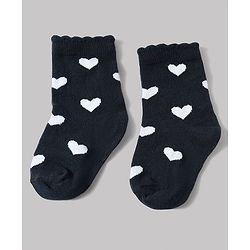 Cute Walk by Babyhug Non Terry Knit Anti-bacterial Ankle Length Striped Sock With Heart Design Pack of 3 - Pink White & Black