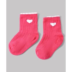 Cute Walk by Babyhug Non Terry Knit Anti-bacterial Ankle Length Sock With Floral & Heart Design Pack of 3 - Pink Peach & Lilac