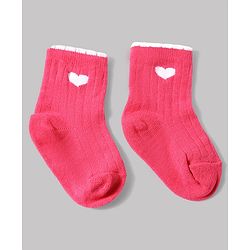 Cute Walk by Babyhug Non Terry Knit Anti-bacterial Ankle Length Sock With Floral & Heart Design Pack of 3 - Pink Peach & Lilac