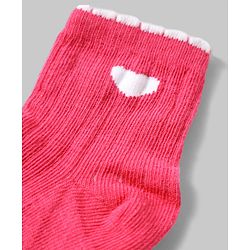 Cute Walk by Babyhug Non Terry Knit Anti-bacterial Ankle Length Sock With Floral & Heart Design Pack of 3 - Pink Peach & Lilac