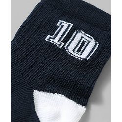 Cute Walk by Babyhug Non Terry Knit Anti-bacterial Ankle Length Striped Sock With Text Design Pack of 3 - White & Black