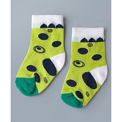 Cute Walk by Babyhug Knit Ankle Length Antibacterial Socks with Stripes & Dino Design Pack of 3 - White