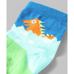 Cute Walk by Babyhug Anti-Bacterial Ankle Length Sock With Dino Design Pack of 3 - White