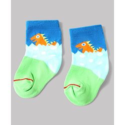 Cute Walk by Babyhug Anti-Bacterial Ankle Length Sock With Dino Design Pack of 3 - White