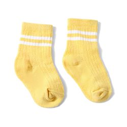 Cute Walk by Babyhug Anti-Bacterial Ankle Length Striped Sock With Vehicle Design Pack of 3 - Yellow Blue & White