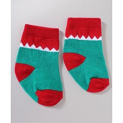 Cutewalk by Babyhug Anti-Bacterial Ankle Length Striped Socks With Dino Design Pack Of 3 - White