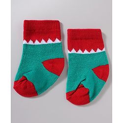 Cutewalk by Babyhug Anti-Bacterial Ankle Length Striped Socks With Dino Design Pack Of 3 - White