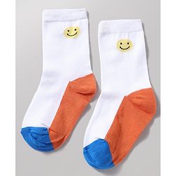 Cutewalk by Babyhug Anti-Bacterial Ankle Length Socks With Happy Life Design Pack Of 3 - White