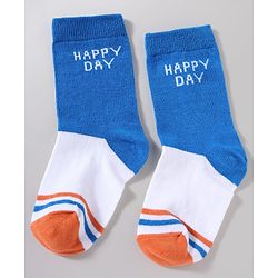Cutewalk by Babyhug Anti-Bacterial Ankle Length Socks With Happy Life Design Pack Of 3 - White