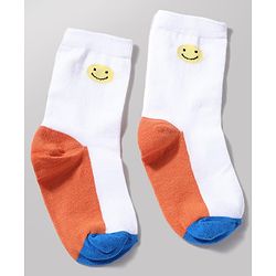 Cutewalk by Babyhug Anti-Bacterial Ankle Length Socks With Happy Life Design Pack Of 3 - White