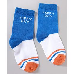 Cutewalk by Babyhug Anti-Bacterial Ankle Length Socks With Happy Life Design Pack Of 3 - White