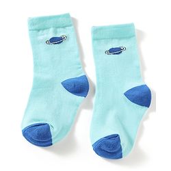 Cute Walk by Babyhug Knit Ankle Length Antibacterial Socks With Space Theme Design Pack Of 3 -Blue