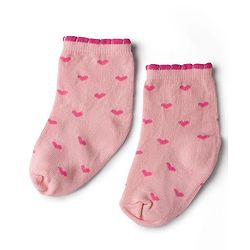 Cute Walk by Babyhug Knit Ankle Length Antibacterial Socks with Floral Design - Pink & Yellow
