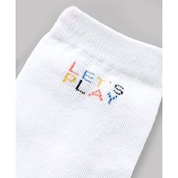 Cute Walk by Babyhug Knit Ankle Length Antibacterial Socks With Striped & Text Design Pack Of 3 - Blue & White