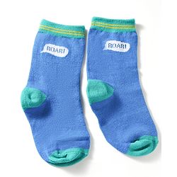Cute Walk by Babyhug Knit Ankle Length Antibacterial Socks With Striped & Text Design Pack Of 3 - Blue & White
