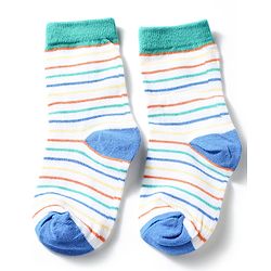 Cute Walk by Babyhug Knit Ankle Length Antibacterial Socks With Striped & Text Design Pack Of 3 - Blue & White
