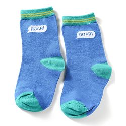 Cute Walk by Babyhug Knit Ankle Length Antibacterial Socks With Striped & Text Design Pack Of 3 - Blue & White