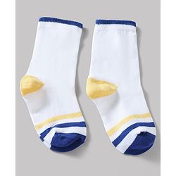 Cute Walk by Babyhug Knit Ankle Length Antibacterial Socks With Stripes Pack Of 3 - Navy & White