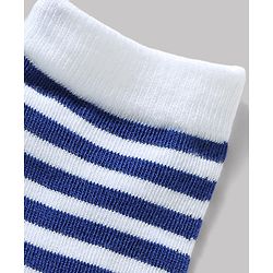Cute Walk by Babyhug Knit Ankle Length Antibacterial Socks With Stripes Pack Of 3 - Navy & White